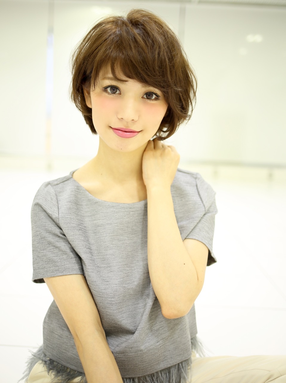 大人可愛いひし形ショート ヘルシーカラー 神戸市の美容院はパシフィックダズール